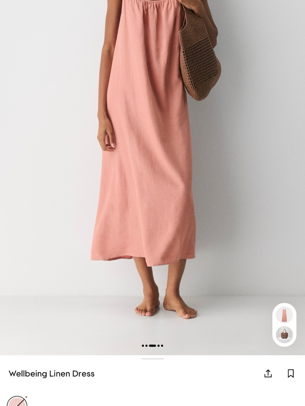 Aritzia Wellbeing Linen Dress - natural linen/beige